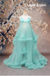 Vestidos de maternidad de malla verde claro