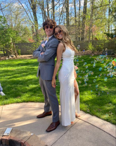 Charming White Sheath Prom Dress With Split White Evening Dress Y6934