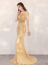 Women's Mermaid Evening Dress Sexy Beaded Prom Dresses Long Formal Dresses for Women