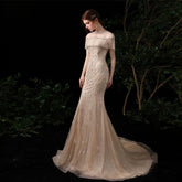 Women's Mermaid Evening Dress Sexy Beaded Prom Dresses Long Formal Dresses for Women