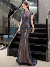 Women's Mermaid Evening Dress Long Sexy Prom Dresses Sleeveless Beaded Formal Dresses