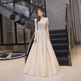 Women's Sexy Evening Dress A-Line Prom Dresses Beaded Formal Dresses for Women