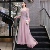 Robe de soirée trapèze pour femme, robe de bal perlée, robe longue de cérémonie pour femme