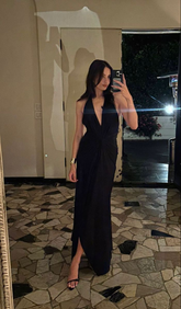 Robe de soirée longue noire élégante sans manches, robe de bal noire tendance Y4871