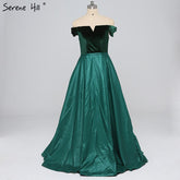 Sale Off Shoulder Sexy Contrast Color Prom Dresses Boat Neck Simple Formal Evening Party Dress 2025 LA6391