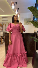 Robe longue élégante et stylée pour femme, robe de soirée rétro coupe trapèze Y4055