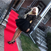 Robe de bal noire en tulle trapèze, robe de cocktail noire Y4049