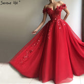 Robe de soirée sexy rouge luxueuse à paillettes et perles, épaules dénudées, dernière collection Dubaï, LA60792