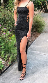 Black Long Prom Dresses Strapless Mermaid Evening Dresses Sparkle Tight Prom Dresses S7919