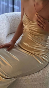 Vestido de noche sencillo de color liso con escote corazón Y7271