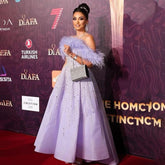 Sexy Off Shoulder A Line Feather Beaded Luxury Evening Dresses Gowns For Women Arabic Party 2025 LA71844