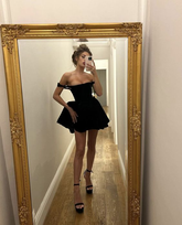 Cute A-line Black Homecoming Dress Black Cocktail Dress Y2363