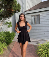 Cute A-line Black Homecoming Dress Black Party Dress Y2211