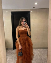 Vestido largo de tul para fiesta, vestido de noche Y5139