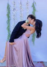 Robe de bal simple en satin, coupe trapèze, robe de soirée formelle Y4087