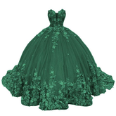 Robe de bal verte à cœur pour les 16 ans (Quinceañera) - Y7156