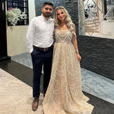 Robe de soirée trapèze à perles couleur chair, style arabie saoudite, 2025, pour occasions formelles, LA72738