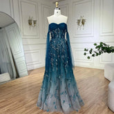 Vestido largo de noche elegante, sin tirantes, con cuentas, corte en A, color verde árabe, para mujer, ideal para fiestas elegantes 2025 LA72520