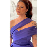 Robe de soirée sirène en satin violet arabe avec jupe en dentelle et perles, élégante pour femme, LA72181, 2025