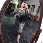 Black Mermaid Kralen Avond Jurken Elegante Luxe Enkellange 2025 Voor Vrouwen Party LA71594