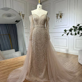 Nude Mermaid Arabia Beaded Evening Dress Gown with Detachable Skirt for Formal Occasion 2025 LA72243A