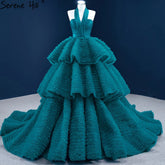 Green Halter Sexy Wedding Dresses 2025 Sleeveless Tiered Lace Up High-end Bridal Dress HM67232
