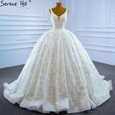 Luxury White Beading Wedding Dresses Gowns 2025 Sparkle Sleeveless Ball Gown Bridal Dress HM67254 Custom Made