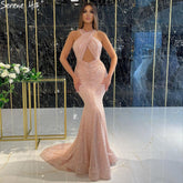 Mermaid Luxury Pink Evening Dresses Gowns 2025 Halter Elegant Sexy For Women Party LA71401