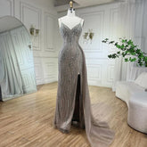 Mermaid Spaghetti Strap Luxury Beaded Split Evening Dresses Gowns For Women Party Prom Drsses 2025 LA72276