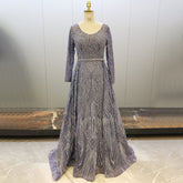 Muslim Mint A-Line Evening Dresses Gowns 2025 Beaded Overskirt Luxury For Women Party LA71658