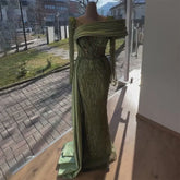 Vestido de noche Oliver Green de corte sirena, largo hasta el suelo, de lujo, con cuentas y perlas, para mujer, ideal para bodas, 2025, LA72396