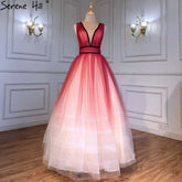 Vestidos de noche rojos sencillos y sexys, vestidos de gala 2025, sin mangas, con cordones para mujer, fiesta LA71407