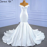 Vestidos de novia sencillos de sirena blanca 2025, elegantes y sexys, vestidos de novia con escote corazón HM67299, hechos a medida