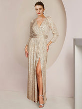Sheath/Column V-Neck Floor-Length Mother of the Bride Dresses