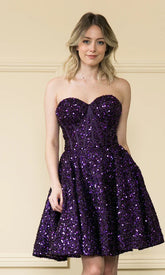 Strapless Sequin A-Line Homecoming Dress SYH86