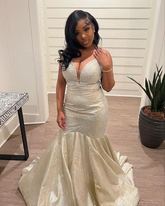 Vestido de noche de sirena encantador con espalda de cordones, vestido glamuroso Y6468