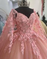 Vestido de quinceañera rosa con apliques, vestido de 16 años Y2806