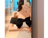 Vestidos de cóctel sexys, elegante vestido corto de fiesta con lazo Y1894