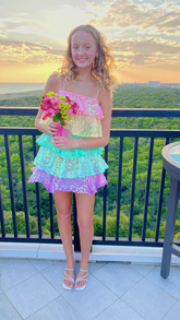 Women Shiny Sequin Sparkle Homecoming Dress Sleeveless Glitter Layered Rainbow Ruffle Dress Party Club Night Dress Y2475