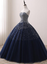 Robes de quinceañera à paillettes bleues, magnifiques robes de soirée, robe de bal Y930