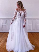 Robe de bal longue en tulle et dentelle blanche, robe de soirée en tulle et dentelle blanche Y251