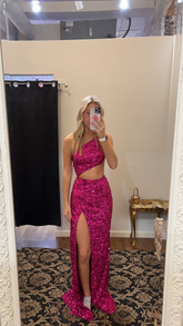 Robe de bal longue à paillettes et sequins avec fente, robe de soirée Y2942