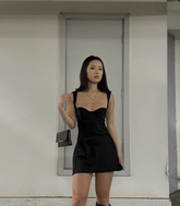 Lindo vestido negro de tirantes para baile de bienvenida, vestido negro de fiesta Y4034