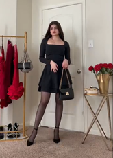 Robe de soirée noire sexy, tenue noire, robe courte pour bal de promo Y4514