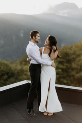 Simple Square-Neck White Satin Side Slit Long Evening Dress Formal Prom Dress Y8455