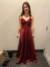 Elegant Burgundy A-line Evening Dress Burgundy Graduation Dress Y6428