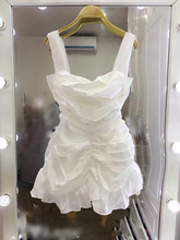 Elegante vestido blanco para baile de bienvenida, vestido blanco de fiesta Y2023