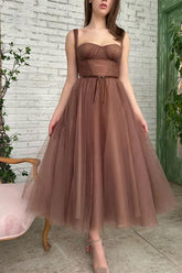 Princess A Line Sweetheart Brown Holiday Party Dress