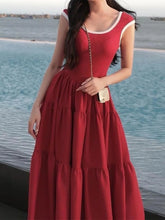 TARUXY Slim Retro Long Dress For Women 2024 Summer Short Sleeve High Waist Dresses Lady Party Elegant Evening Dress Maxi Femme