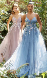 Robe de bal trapèze à sequins et applications